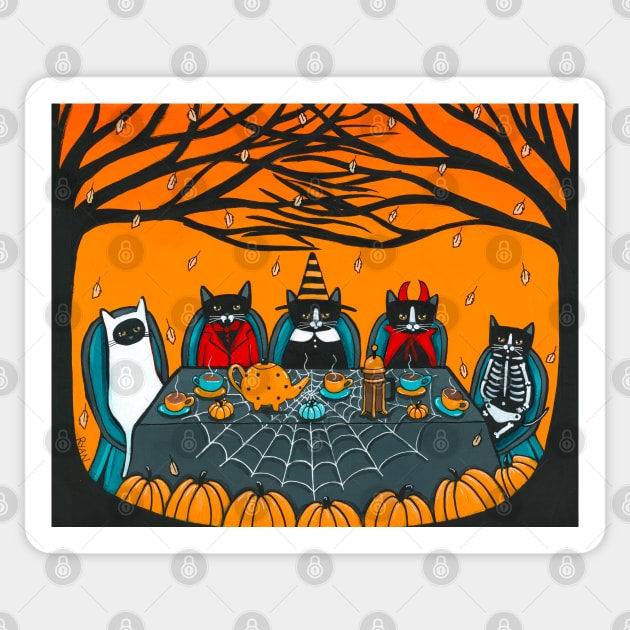 Halloween Tea and Coffee Party Sticker by KilkennyCat Art